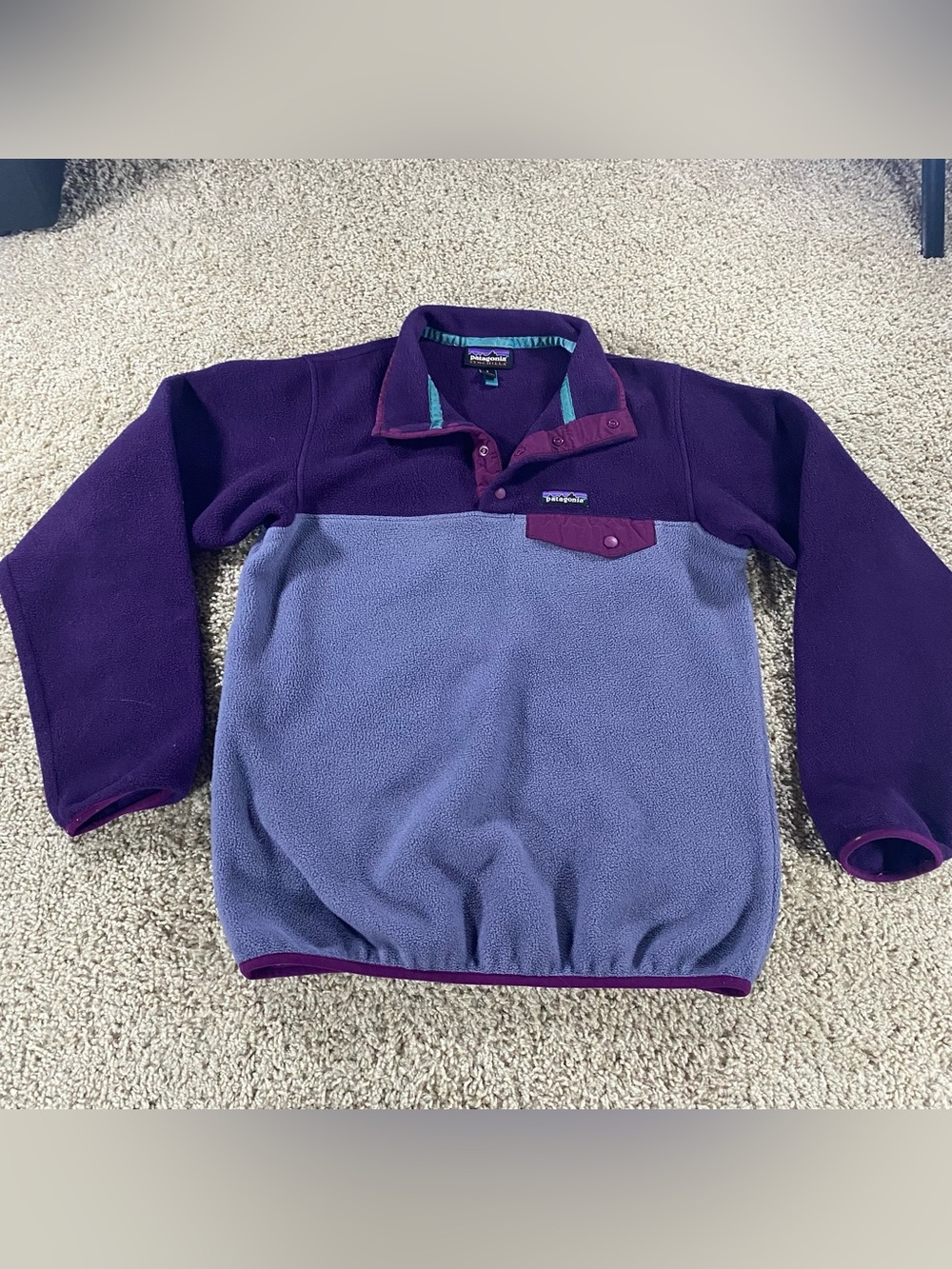 Patagonia Lightweight Synchilla Snap-T Fleece Pullover Purple Blue Gorpcore